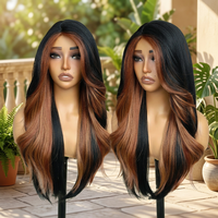 Perruques synthétiques KEMY HAIR en liquidation, perruque sans colle en fibre résistante à la chaleur, coupe Skunk Coopper, frisée en L, cheveux superposés pour femmes