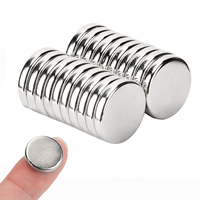 Aimant rond en néodyme puissant de 15 mm x 3 mm, plaqué nickel, aimant en terres rares, diamètre 15 mm x 3 mm, aimant rond fin en néodyme N35, 15*3