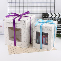 Boîte de papier de gâteau adaptée au couvercle de boîte de papier d'emballage de gâteau de 6 pouces 8 pouces et emballages de fenêtre de plateau
