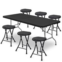 Table pliante moderne en plastique et fer Benjia avec structure en fer pour la salle à manger extérieure, l'hôpital, le salon, la cour, l'école, l'hôtel