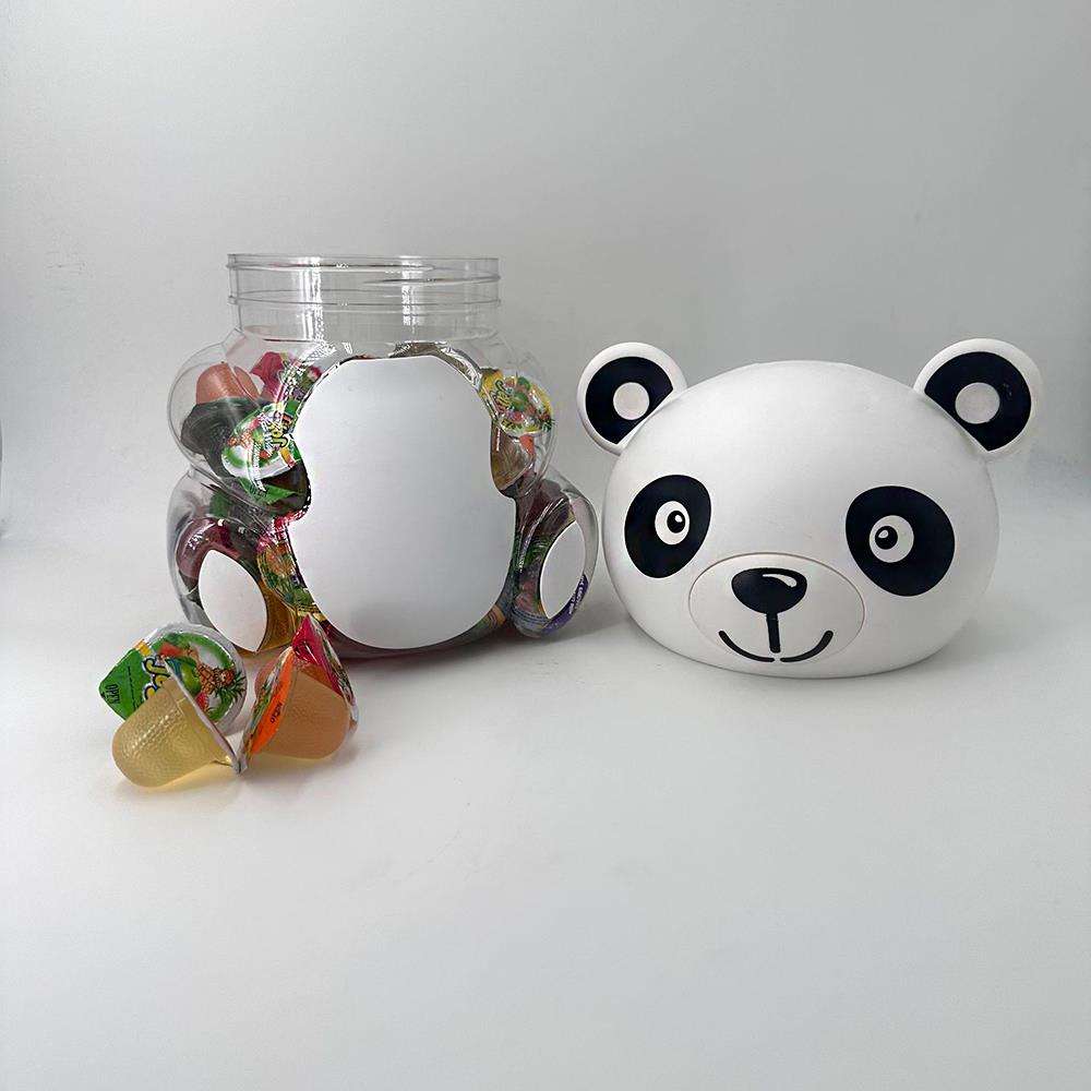 Jelly Bottle 2000ml Cute Animal Panda Shaped Plastic Bottle Screw Cap Plastic Jar Packing Fruity Flavor Jelly Cup for Kids