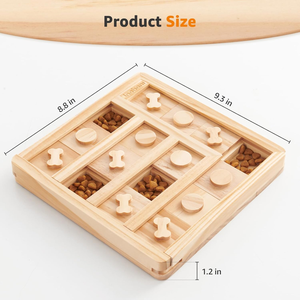 Pequenos e Grandes Cães IQ Training Interactive Puzzle Brinquedos Wooden Bone Pattern Food <span class=keywords><strong>Bowl</strong></span> Alimentador Lento para Treinamento Canino - Product Image 5