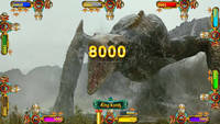 Penjualan bagus dua pemain mesin permainan memancing konsol permainan Retro dengan 55 ''Monitor Godzilla VS Alien