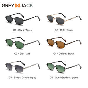 Lunettes de soleil grises pour femmes, monture en acier inoxydable noir, verres TAC, protection UV400, type 3, pour cyclisme, fête, extérieur - Product Image 2