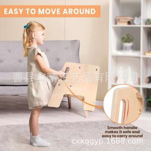 เก้าอี้สตูลไม้สำหรับเด็ก เก้าอี้อาบน้ำแบบสองชั้นสำหรับเด็กอายุ 4 ปีขึ้นไป แบบสี่เหลี่ยมขนาดใหญ่ - Product Image 2
