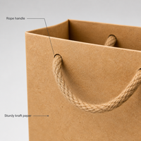 Sacs cadeaux pour petites entreprises, sacs cadeaux en papier kraft personnalisés avec poignées en corde torsadée, logo, sacs cadeaux en papier écologiques pour les cafés