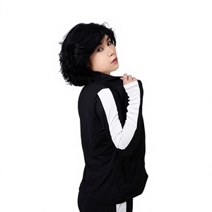 Women <b>Black</b> White Color Blocking Full Sleeve <b>Turtleneck</b> Zipper Sporty Tracksuit With Side Pockets Spring Wear - Product Image 3