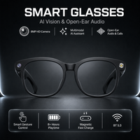 Lunettes Intelligentes HD avec Vidéo, Dialogue Vocal IA, Appel Bluetooth 5.3, Musique Open-Ear, Contrôle Gestuel et Recharge Magnétique