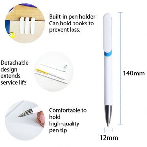Stylos promotionnels en plastique avec logo personnalisé, design unique, stylo à bille avec clip, corps sportif, encre bleue, 14,5 cm, vente en gros, imprimés - Product Image 4
