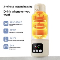 Chauffe-biberon rechargeable à conception séparée en acier inoxydable 100W, tasse chauffante à température constante pour lait, portable, fourniture OEM