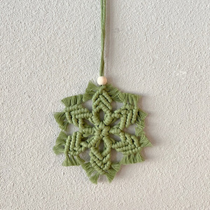 12*25cm ornamenti bohémien macramè fiocco di neve pendente di <span class=keywords><strong>natale</strong></span> in corda di cotone appeso a parete - Product Image 4
