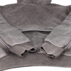 Sweat à capuche tendance surdimensionné 100% coton, lavage à l'acide vintage, couture de créateur, sweat à capuche streetwear personnalisé, sweats à capuche vierges pour hommes - Product Image 3