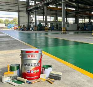 Peinture liquide acrylique robuste pour sols extérieurs avec rouleau applicateur pour revêtement de entrepôts et parkings - Product Image 1