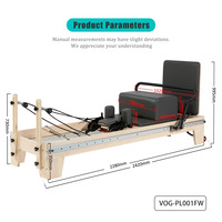 Máquina de Pilates Reformer de Madera de Arce para Estudio Profesional, Hogar y Gimnasio Comercial