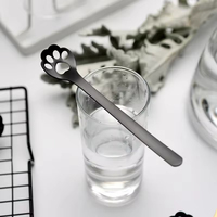 Ensemble de mini-cuillères à mélanger 18/10 pour thé, dessert, crème glacée, café, en métal doré, motif patte de chat, 10 ml, finition miroir, pour fête