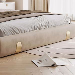 Cama Dune Minimalista Moderna, Cama Doble de Lujo Personalizada, Cama Tapizada con Textura de Arena para Dormitorio - Product Image 5