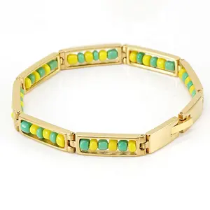 Gioielli personalizzati braccialetto religioso con perline sacre bracciale con cinturino a maglie perline colorate bracciale africano India Power Santeria