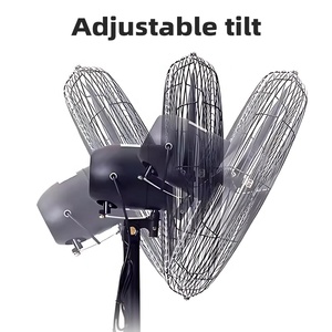 Ventilateur sur pied industriel compact haute vitesse de 20 pouces, refroidi par air, en métal ondulé, OEM, pour extérieur, 3 vitesses, rechargeable - Product Image 4