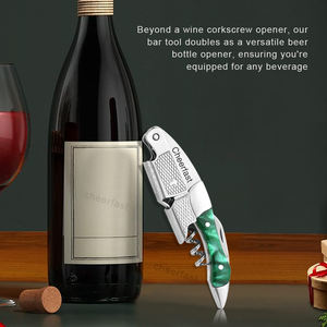 פרטי תווית עיצוב חדש מקובל עיצוב גמיש ירוק שרף יין קורקבורג מקצועי פותחן בקבוק בסיסי - Product Image 5