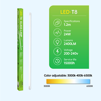 Lámpara LED T8 de 1.2m con Sensor de Movimiento por Microondas, 18W, 6500K, Alto CRI, Cuerpo de Vidrio, para Jardín y Oficina