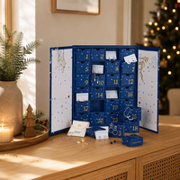 Boîte-cadeau de calendrier de l'avent en carton rigide personnalisé pour les ensembles de produits de beauté et de soins personnels