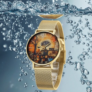 Unisex Fashion Business Alloy Wristwatch Minimalism Quartz Pointer Dial Customization Logo Color Printing 36mm Africa Element - Product Image 5