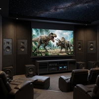 Conception de cinéma maison haut de gamme - Plafond coloré sans joint avec motif ciel étoilé - Équipé d'un plafond étoilé et de haut-parleurs