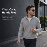 Lunettes Audio Intelligentes 5.4 – Lunettes de Soleil à Oreille Ouverte, Musique Sans Fil, Étanche IP65, 6H d'Autonomie pour Hommes et Femmes