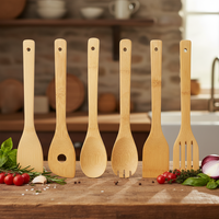 Lot de 6 mini-cuillères en bambou Maisons, économiques, pour la cuisine (miel, thé, café, sucre, sel et huile), lavage à la main uniquement