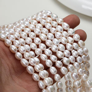 <b>Cross</b> Border Exclusive 7-8mm Natural Freshwater Rice Shaped Pearl <b>Necklace</b> Semi-Finished DIY Handmade Jewelry <b>Bead</b> Accessories - Product Image 3