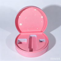 Boîte cadeau cosmétique rigide demi-ronde rose personnalisée avec impression étoile pour l'emballage d'un ensemble de soins de la peau