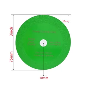 Disque de coupe en <span class=keywords><strong>verre</strong></span> 75 mm ultra-fin, lame de scie diamantée pour jade, <span class=keywords><strong>bouteille</strong></span> de vin, céramique, polissage, machine à <span class=keywords><strong>meuleuse</strong></span> d'angle - Product Image 2