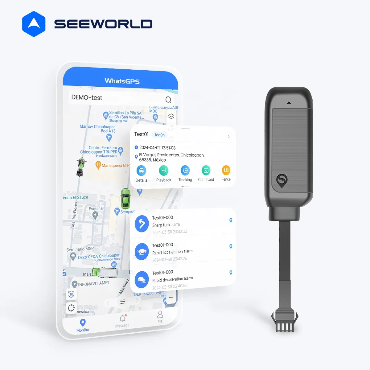 SEEWORLD GPS 추적 칩 미니 숨겨진 로케이터 GPS 추적기 실시간 앱