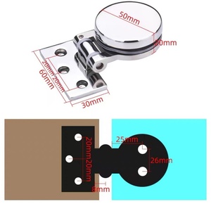 Bisagra de puerta de vidrio de 180 grados de forma redonda Bisagra de pivote de vidrio redondo para puerta de baño Bisagra de puerta de vidrio de cuarto de Ducha - Product Image 4