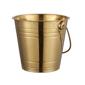 Stainless Steel Ice Bucket Round Double Walled Beer Wine <b>Cooler</b> Party Bar Equipment Luxury Retro Style - Product Image 3