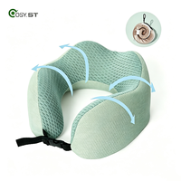 Oreiller de voyage ergonomique personnalisé pour le soutien cervical, en mousse à mémoire de forme, en forme de U, pour soulager la douleur, lavable