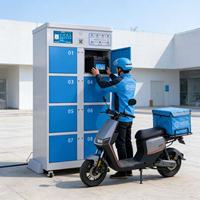 Armoire de remplacement de batteries métallique extérieure IP54 étanche à 8 emplacements pour trottinettes électriques intelligentes, vente en gros, pour marchés de livraison