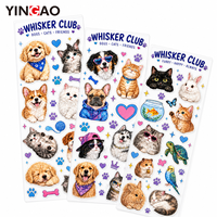 Autocollant adhésif transparent personnalisé, mignon et kawaii, en forme d'animal, pour scrapbooking, journalisation, autocollant mat résistant aux rayures et imperméable