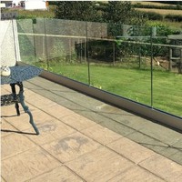DAIYA anodisé en aluminium garde-corps avec extérieur balustrades en verre sans cadre en u
