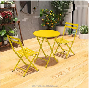 Bàn Ghế Nhà Hàng bằng kim loại cho khách sạn, sân vườn ngoài trời sắt vườn đặt bàn ghế gấp - Product Image 2