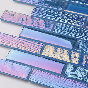 Usine vente en gros mur <span class=keywords><strong>de</strong></span> douche motif brossé aqua vert mélangé bleu iridescent <span class=keywords><strong>piscine</strong></span> carrelage cristal verre mosaïque - Product Image 6