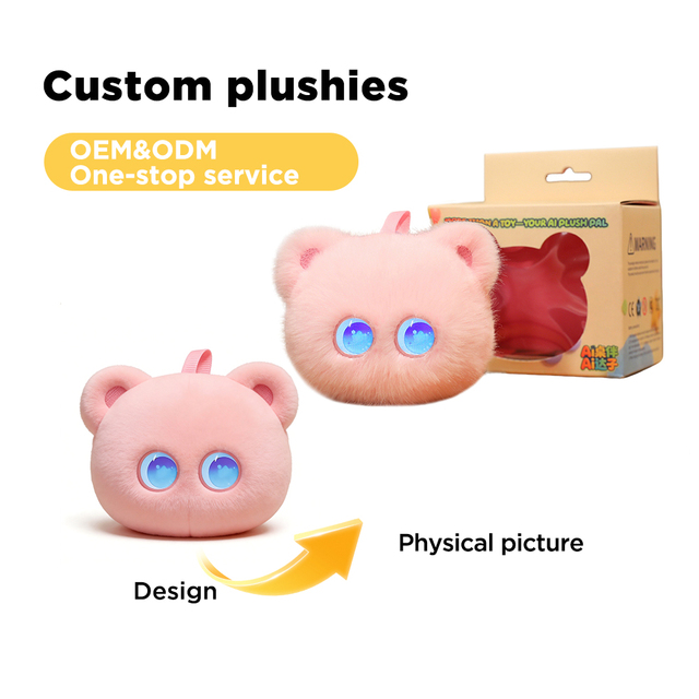 Wholesale Custom AI Bear Plush Keychain, Electric Interactive Stuffed Charm, Cute Bag Accessory for Kids