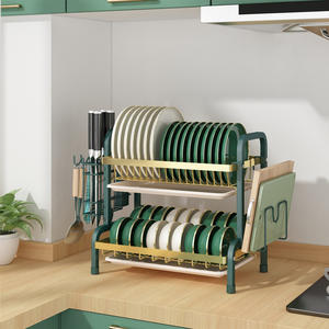 Étagère de rangement multi-usages Homey Dish Rack taille L, séchage rapide, pour assiettes, bols, baguettes, organisateur de cuisine, forme carrée - Product Image 4