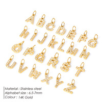 Colgante de Letra Inicial, Número o Alfabeto sin Deslustre, de Acero Inoxidable 18K, para Hacer Joyas DIY: Collares, Pulseras y Pendientes