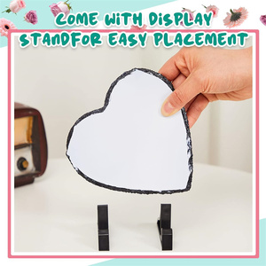 Vendita calda <span class=keywords><strong>a</strong></span> <span class=keywords><strong>forma</strong></span> <span class=keywords><strong>di</strong></span> <span class=keywords><strong>cuore</strong></span> pietra pietra ardesia <span class=keywords><strong>cornice</strong></span> per foto <span class=keywords><strong>a</strong></span> sublimazione con Design unico - Product Image 3