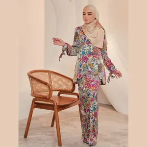 SIPO EID 2023 Modern Malaysia Women Muslim Dress Baju Kurung Ladies Muslim Full Long Sleeve Maxi Dress For Women Elegant