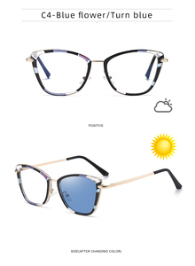 95290 Nuevas <span class=keywords><strong>Gafas</strong></span> de Moda Retro con Diseño de Ojo de Gato para Mujer, Anti Luz Azul, Lentes Fotocromáticas, Logotipo Personalizable - Product Image 5