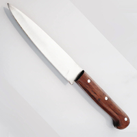 Couteau de cuisine en acier inoxydable de haute qualité avec manche en bois, design ambidextre, coupe précise, passe au lave-vaisselle
