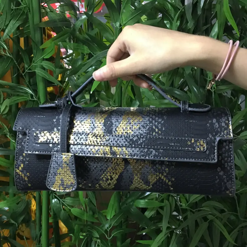 Bolsa de cobra para mulheres com design personalizado, sacola de marca de luxo, bolsa de ombro para mulheres, sacola de PU