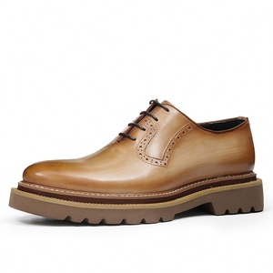 Chaussures habillées en cuir véritable pour hommes, style Oxford, à bout pointu, à lacets, pour le bureau et les occasions professionnelles, toutes saisons, couleur unie - Product Image 5